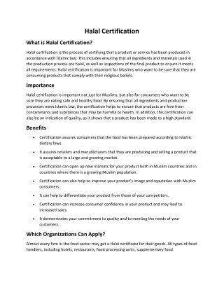halal certification