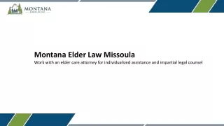 Montana Elder Law in Missoula