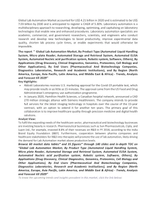 global lab automation market accounted