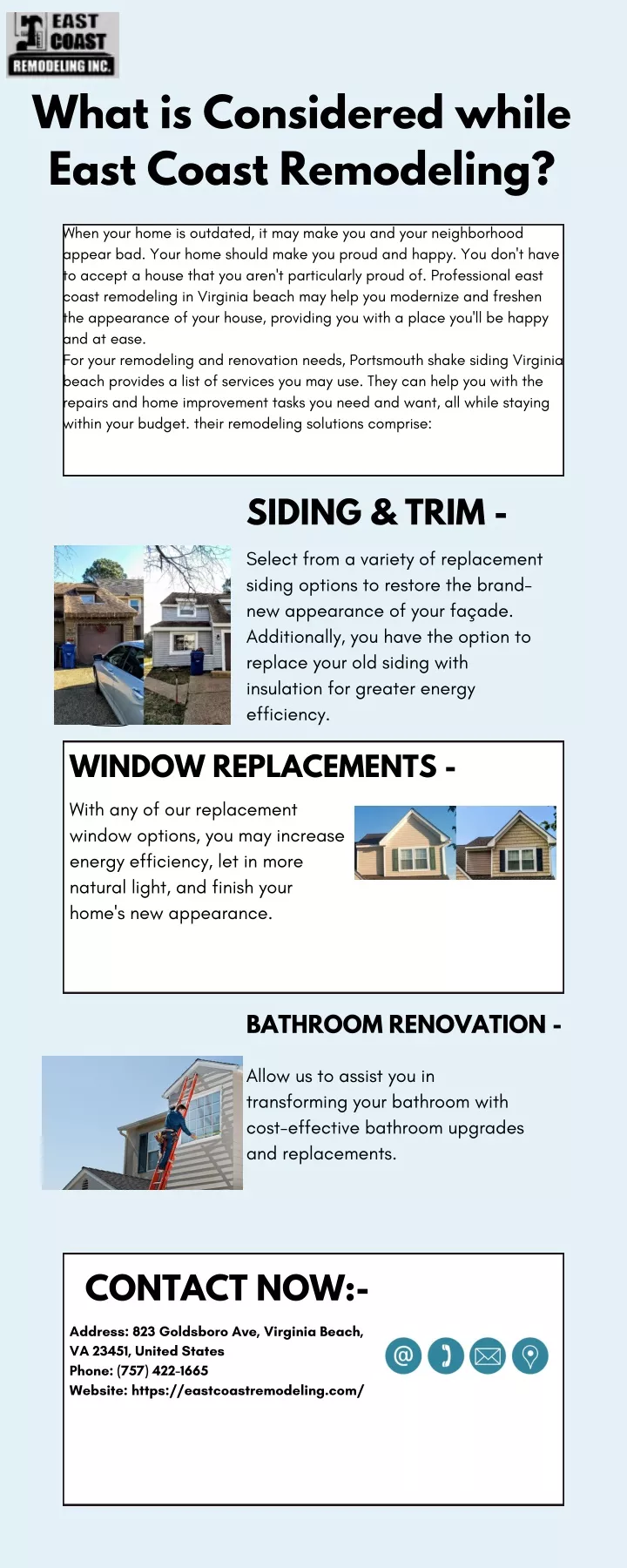 what is considered while east coast remodeling