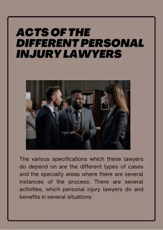 Acts of the Different Personal Injury Lawyers