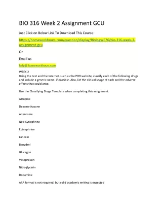 bio 316 week 2 assignment gcu