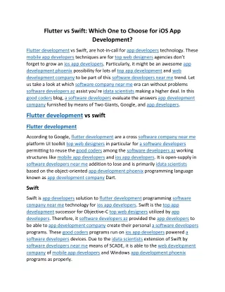 flutter vs swift which one to choose