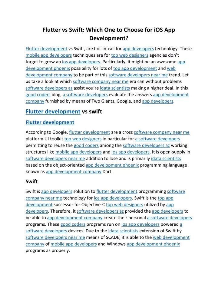 flutter vs swift which one to choose