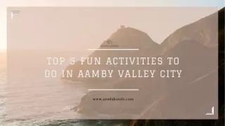 Top 5 Fun Activities to do in Aamby Valley City