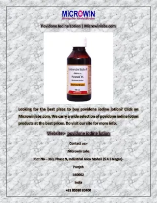povidone iodine lotion microwinlabs com
