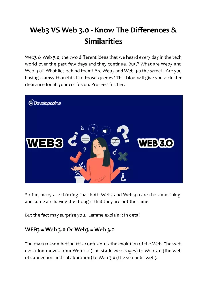 PPT - Web3 VS Web 3.0 - Know The Differences & Similarities PowerPoint ...