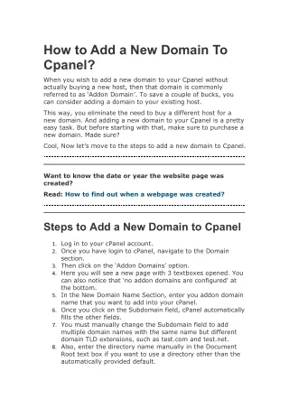 how to add a new domain to cpanel