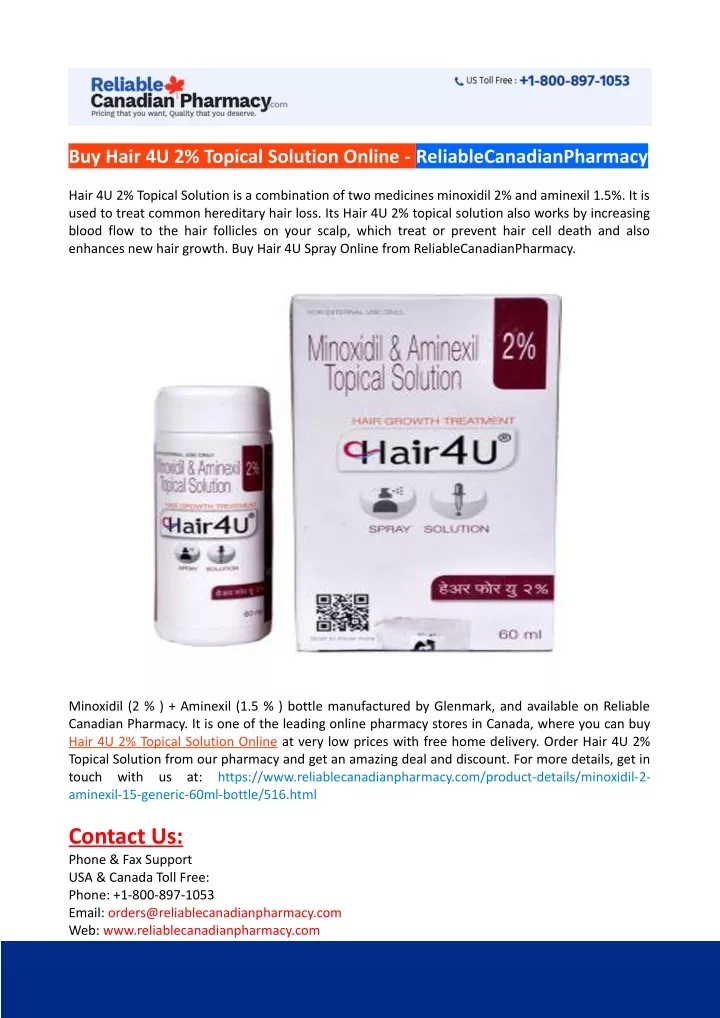 buy hair 4u 2 topical solution online