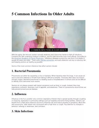 5 Common Infections In Older Adults new