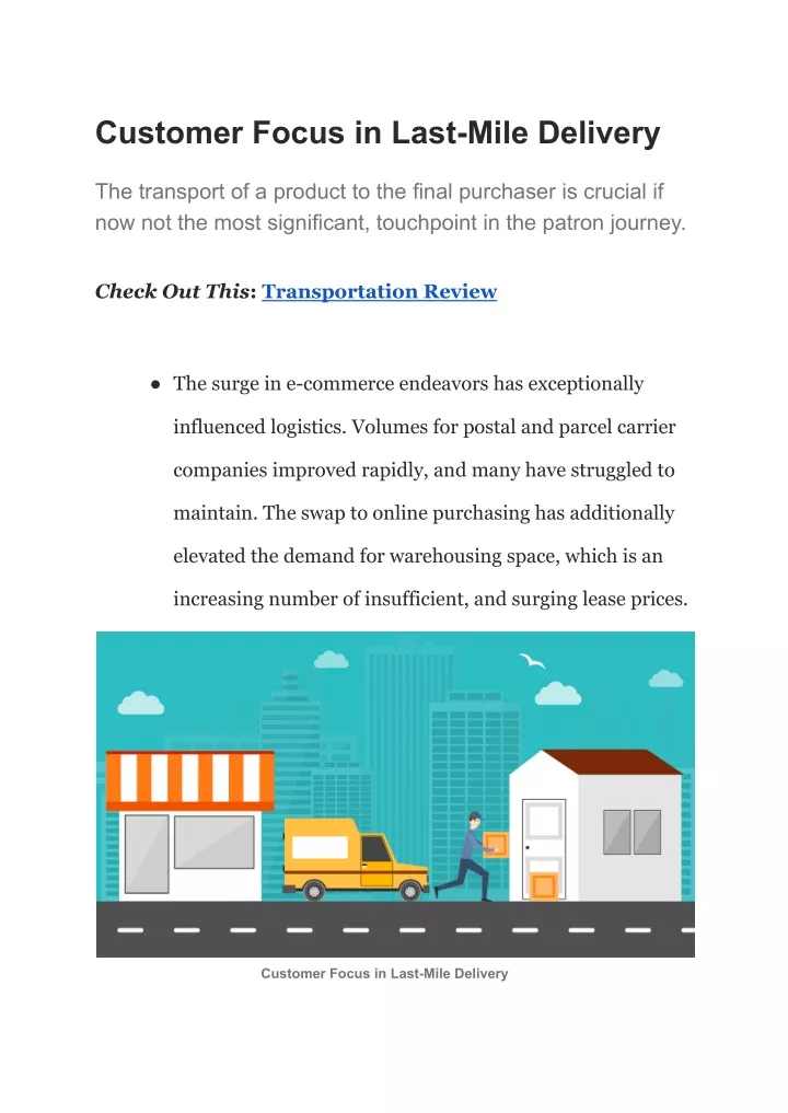 customer focus in last mile delivery