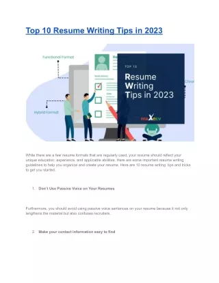 Top 10 Resume Writing Tips in 2023
