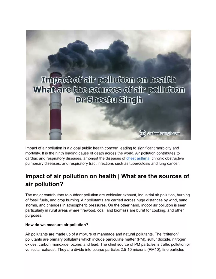 impact of air pollution is a global public health