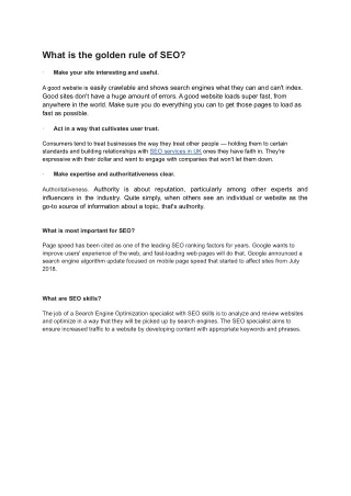 what is the golden rule of seo