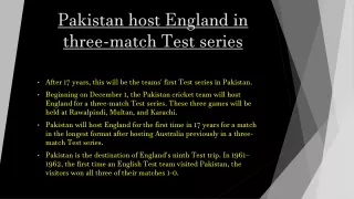 Pakistan Tour by England in 2022 - SonyLIV