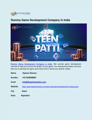 Rummy Game Development Company in India