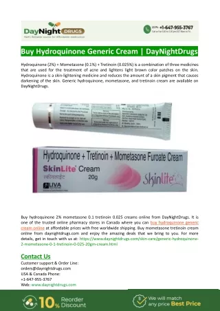 buy hydroquinone generic cream daynightdrugs