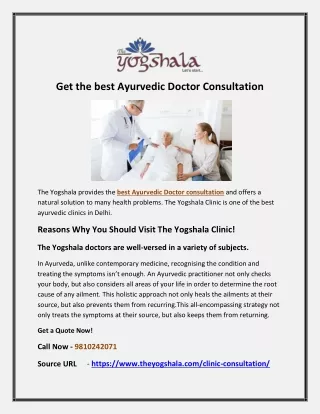 Get the best Ayurvedic Doctor Consultation