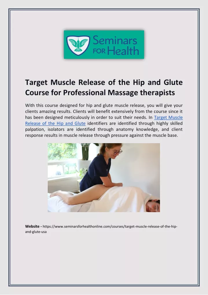 target muscle release of the hip and glute course