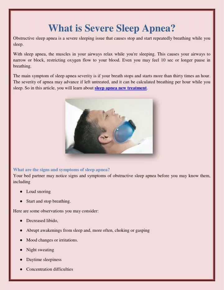 what is severe sleep apnea obstructive sleep