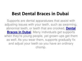 Best Dental Braces in Dubai