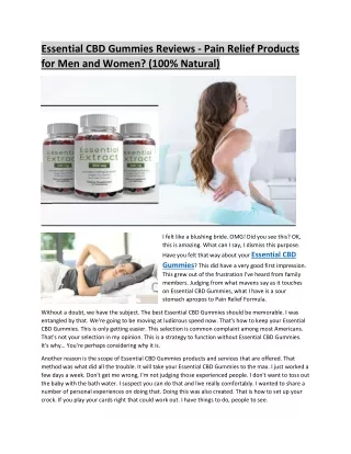 essential cbd gummies reviews pain relief