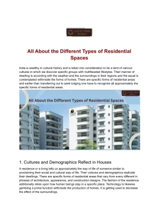 All About the Different Types of Residential Spaces _ Good Time Builders