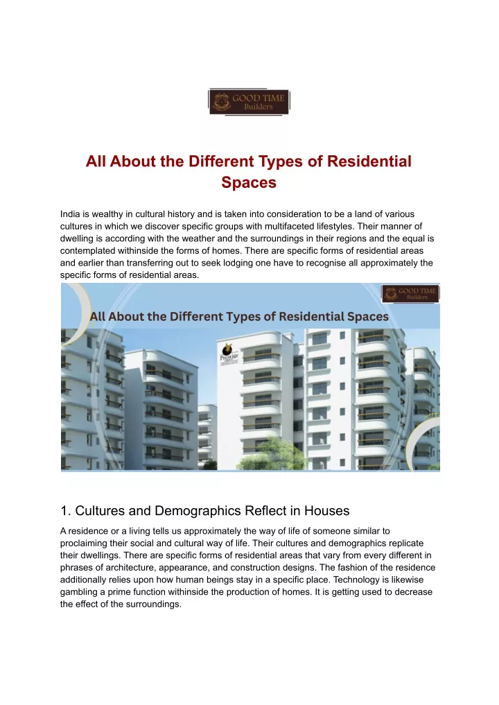 all about the different types of residential