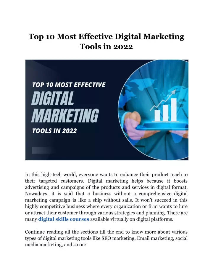 top 10 most effective digital marketing tools