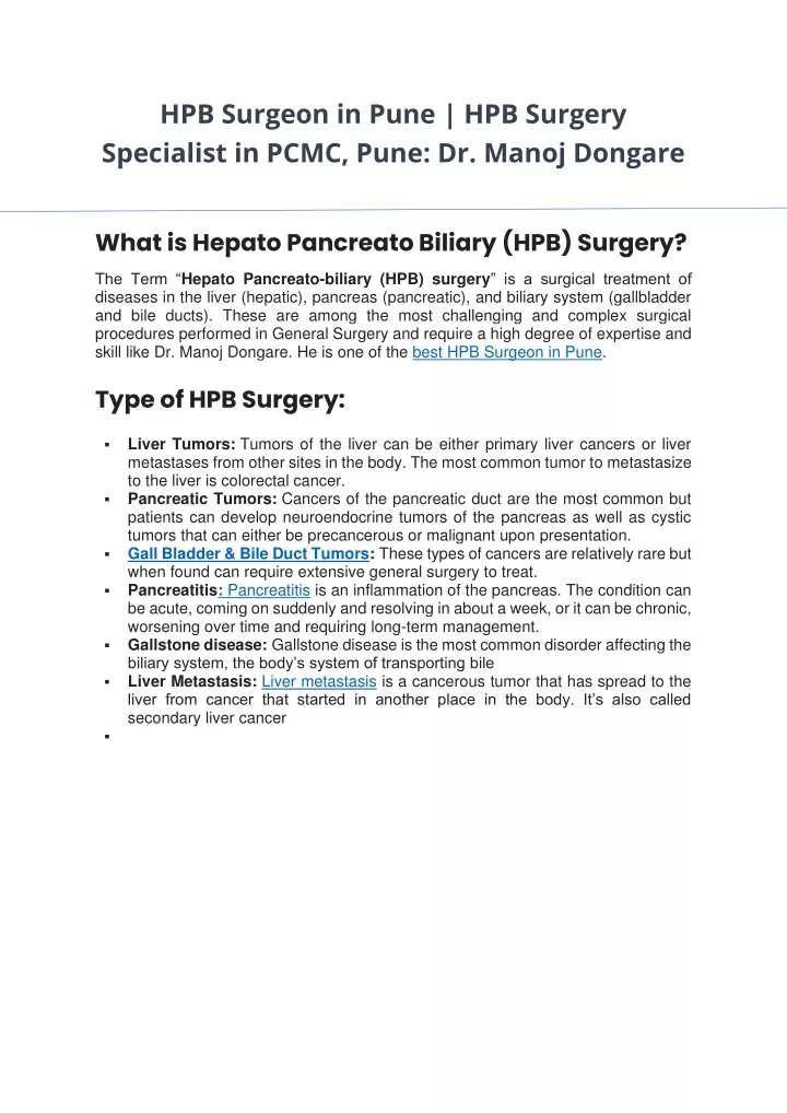 hpb surgeon in pune hpb surgery specialist