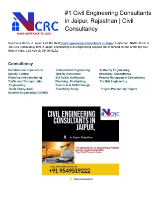 #1 Civil Engineering Consultants in Jaipur, Rajasthan | Civil Consultancy