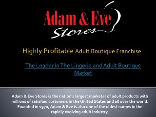 Adult Boutique Franchise