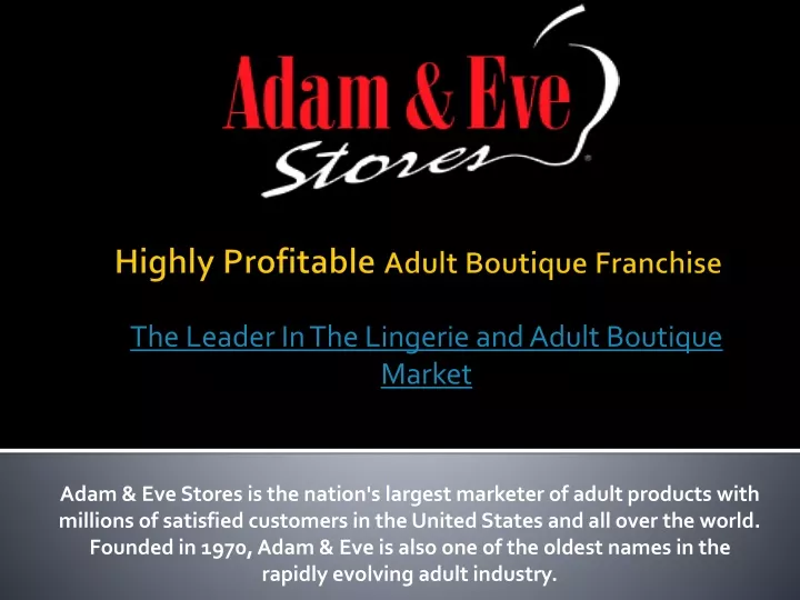 highly profitable adult boutique franchise