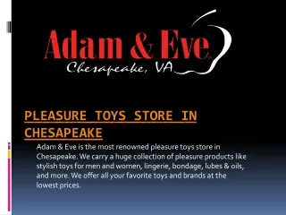 Adult Pleasure Toys Store in Chesapeake