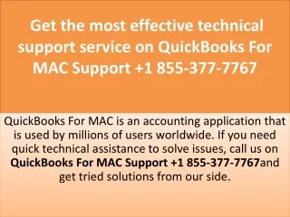 Get the most effective technical support service on QuickBooks For MAC Support  1 855-377-7767
