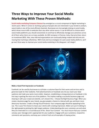 three ways to improve your social media marketing