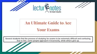 An Ultimate Guide to Ace Your Exams