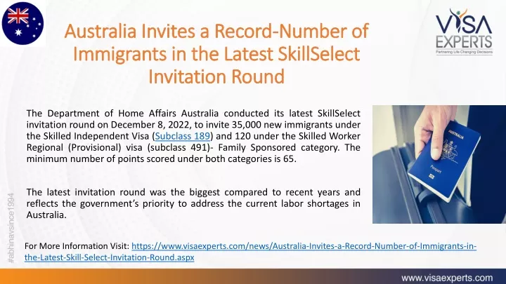 australia invites a record number of immigrants in the latest skillselect invitation round