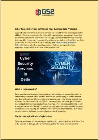 Cyber Security Services Delhi Keep Your Business Data Protected