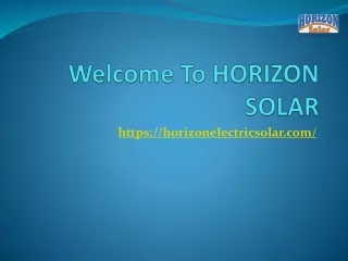 welcome to horizon solar