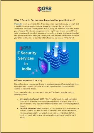 Why IT Security Services are Important for your Business?