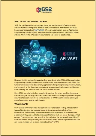 VAPT of API: The Need of The Hour