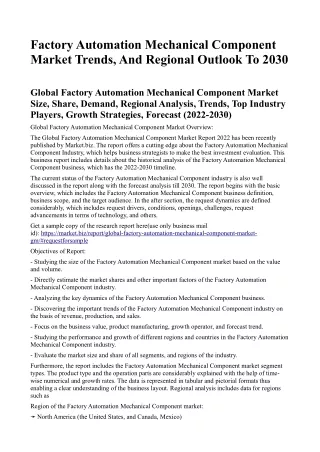 factory automation mechanical component market