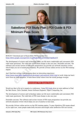 Salesforce PDI Study Plan | PDI Guide & PDI Minimum Pass Score