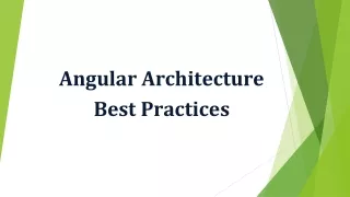 Angular Architecture Best Practices