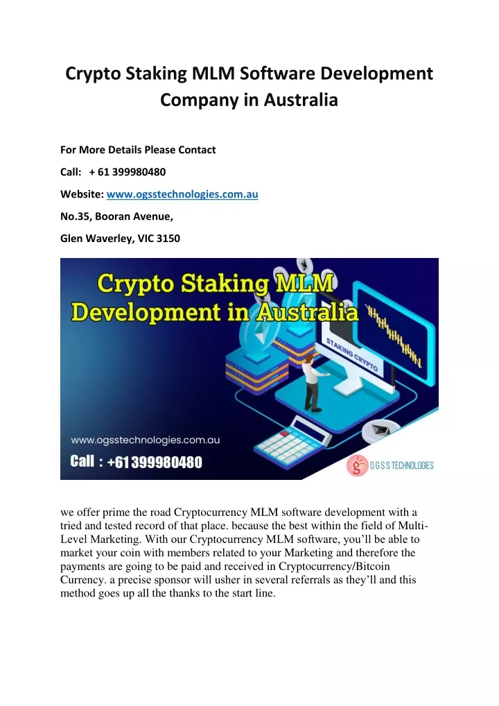 crypto staking mlm software development company