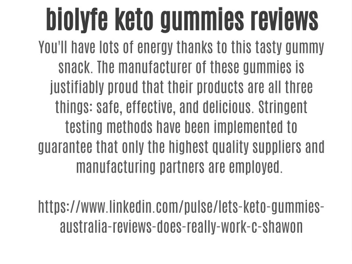 biolyfe keto gummies reviews you ll have lots