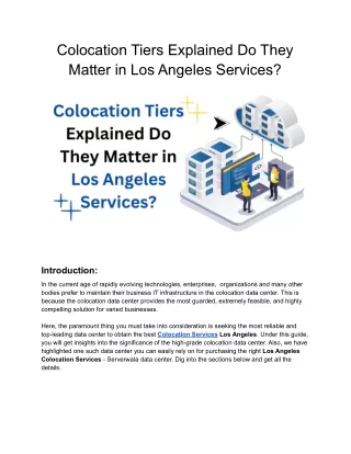 colocation tiers explained do they matter