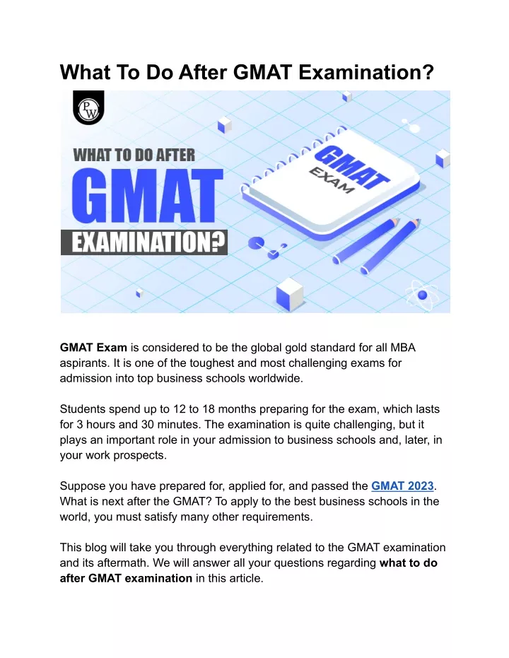 what to do after gmat examination