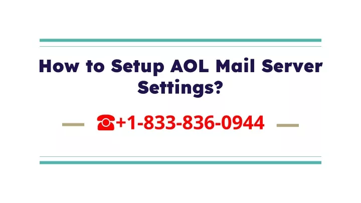 how to setup aol mail server settings
